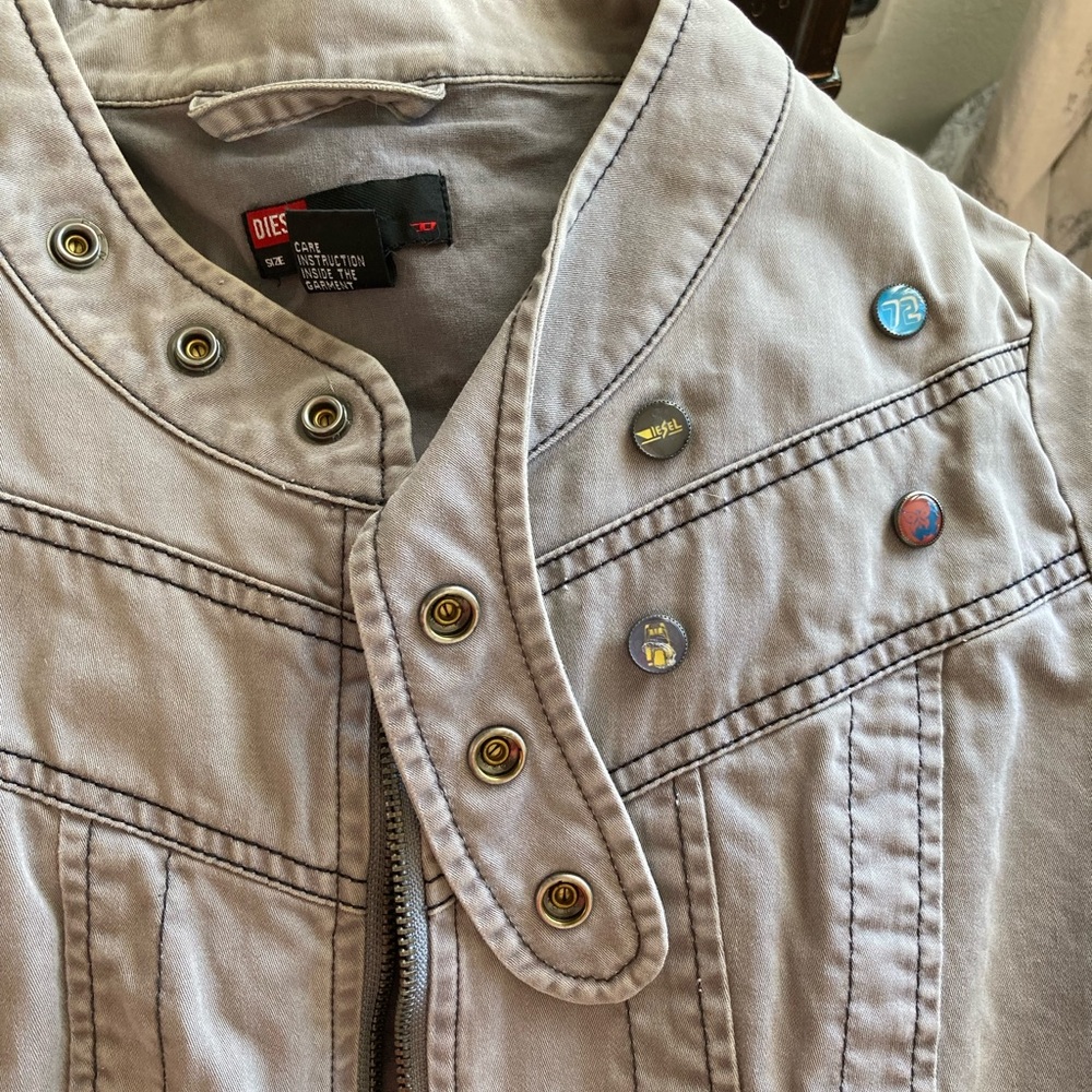 Diesel matching jacket and crop pants.